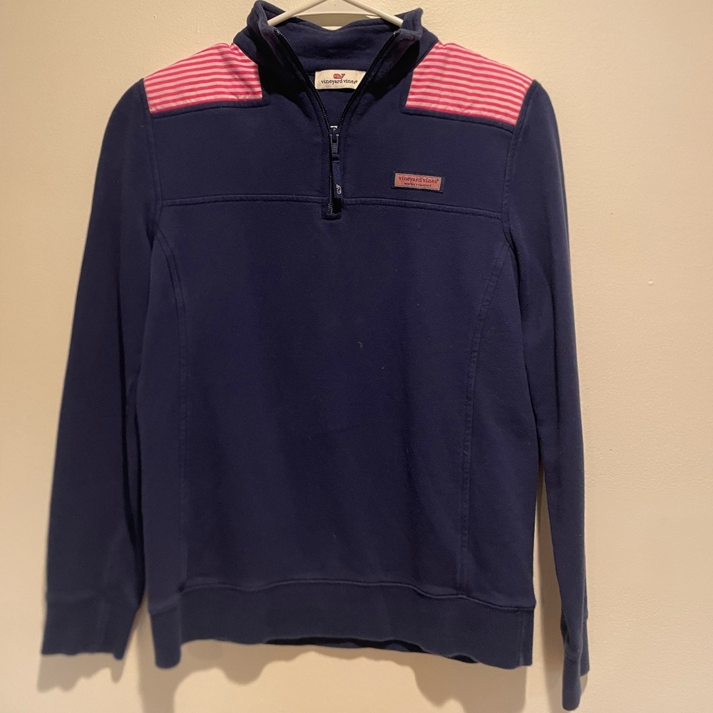 navy and pink vineyard vines womens half zip